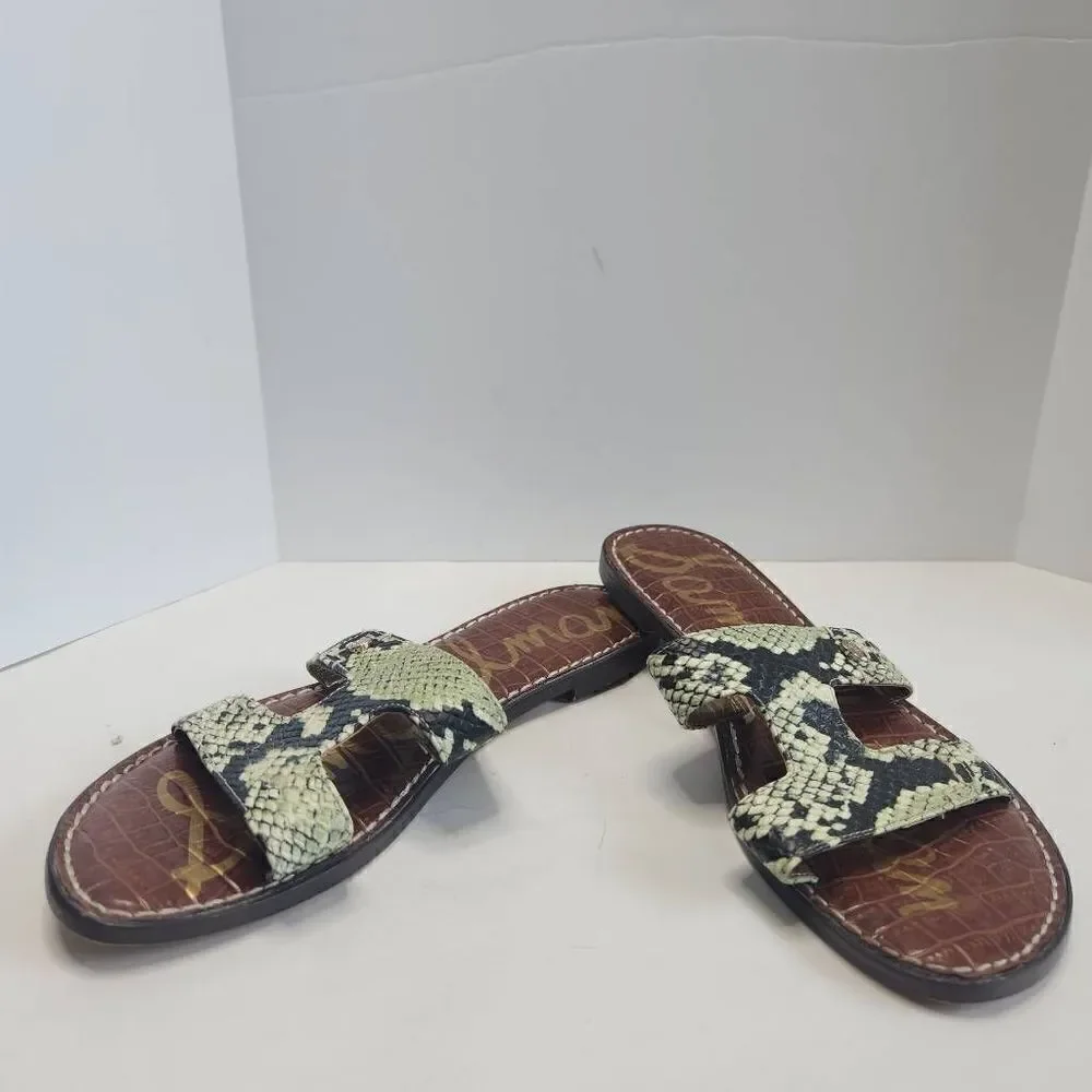 Sam Edelman Snake Print Slides Flats Womens Size 6.5